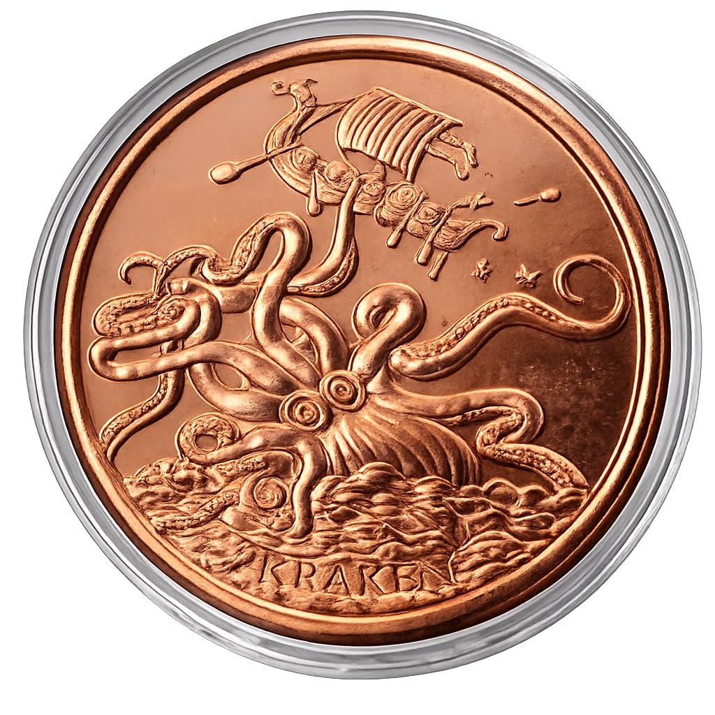 Amazon.com: Release the Kraken 1 oz Pure .999 Copper Round